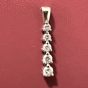 Journey pendant 14k white gold 1/2 carat full cut stones